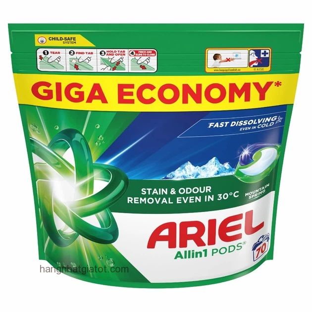 Viên giặt Ariel All-in-1 PODS, 70 viên, Hương núi xuân thanh mát